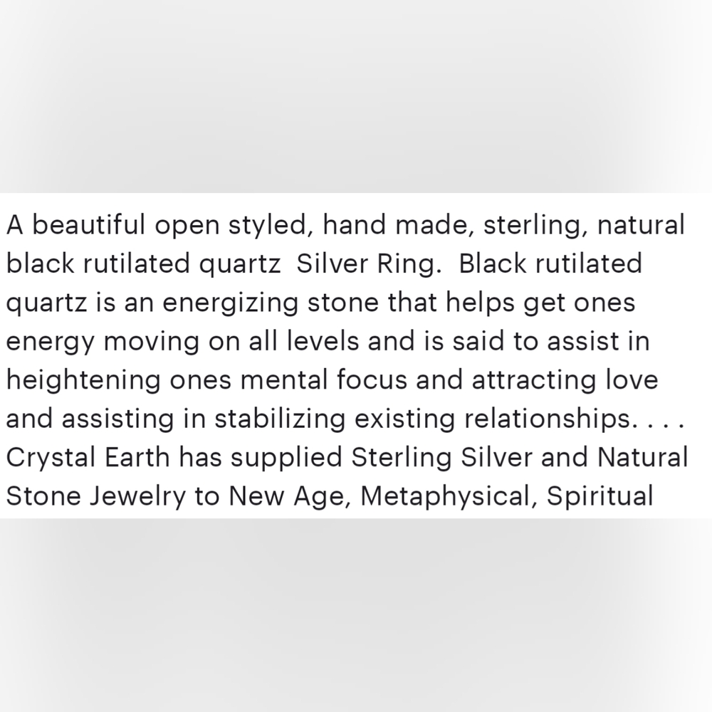 NWT Silver Rutilated Quartz Ring Size 9 - Picture 3 of 3